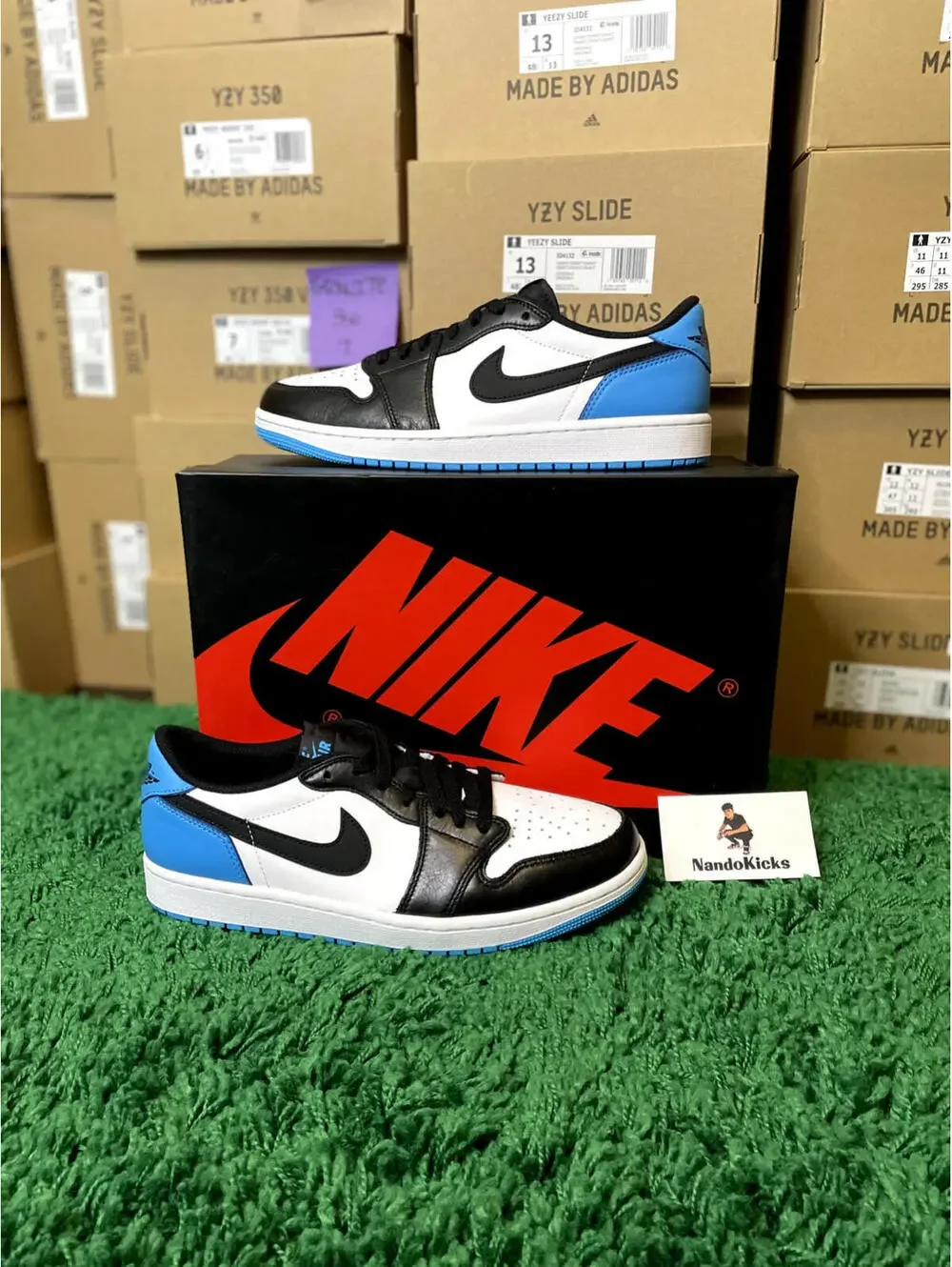 Nike Jordan 1 Retro Low Black Dark Powder Blue' Size 6.5Y